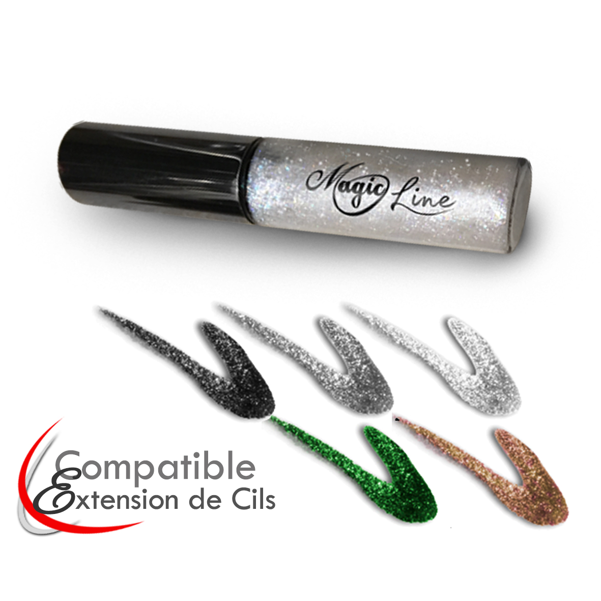 Magic Line eyeliner pailleté Oil Free waterproof compatible extensions de cils